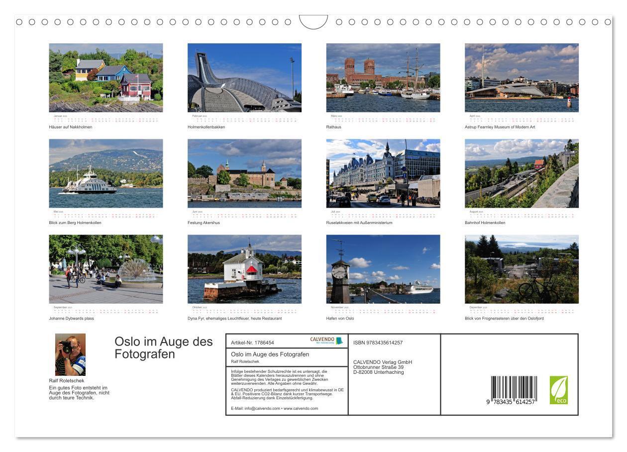 Bild: 9783435614257 | Oslo im Auge des Fotografen (Wandkalender 2025 DIN A3 quer),...