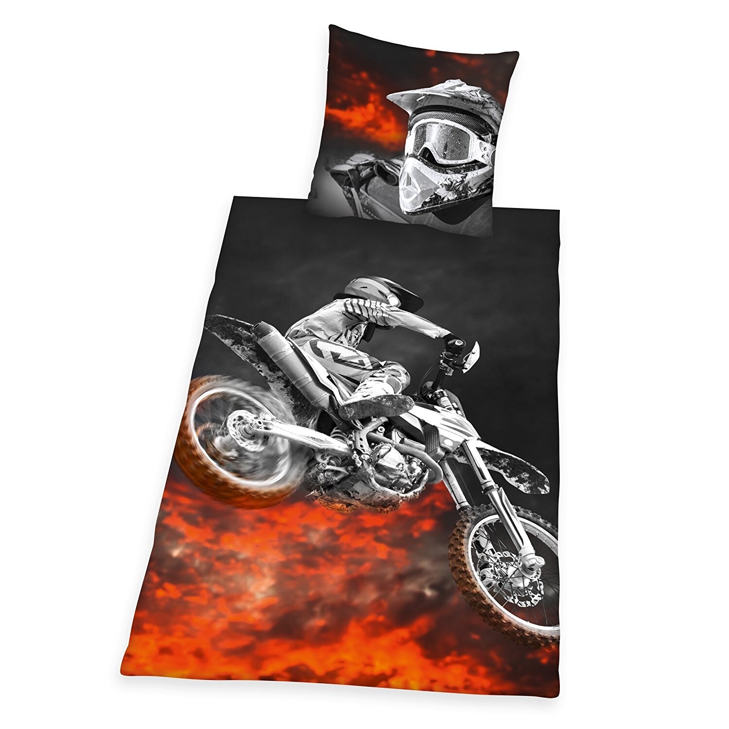 Cover: 4006891898050 | Herding MOTOCROSS Bettwäsche-Set, Wendemotiv, Bettbezug 135 x 200...