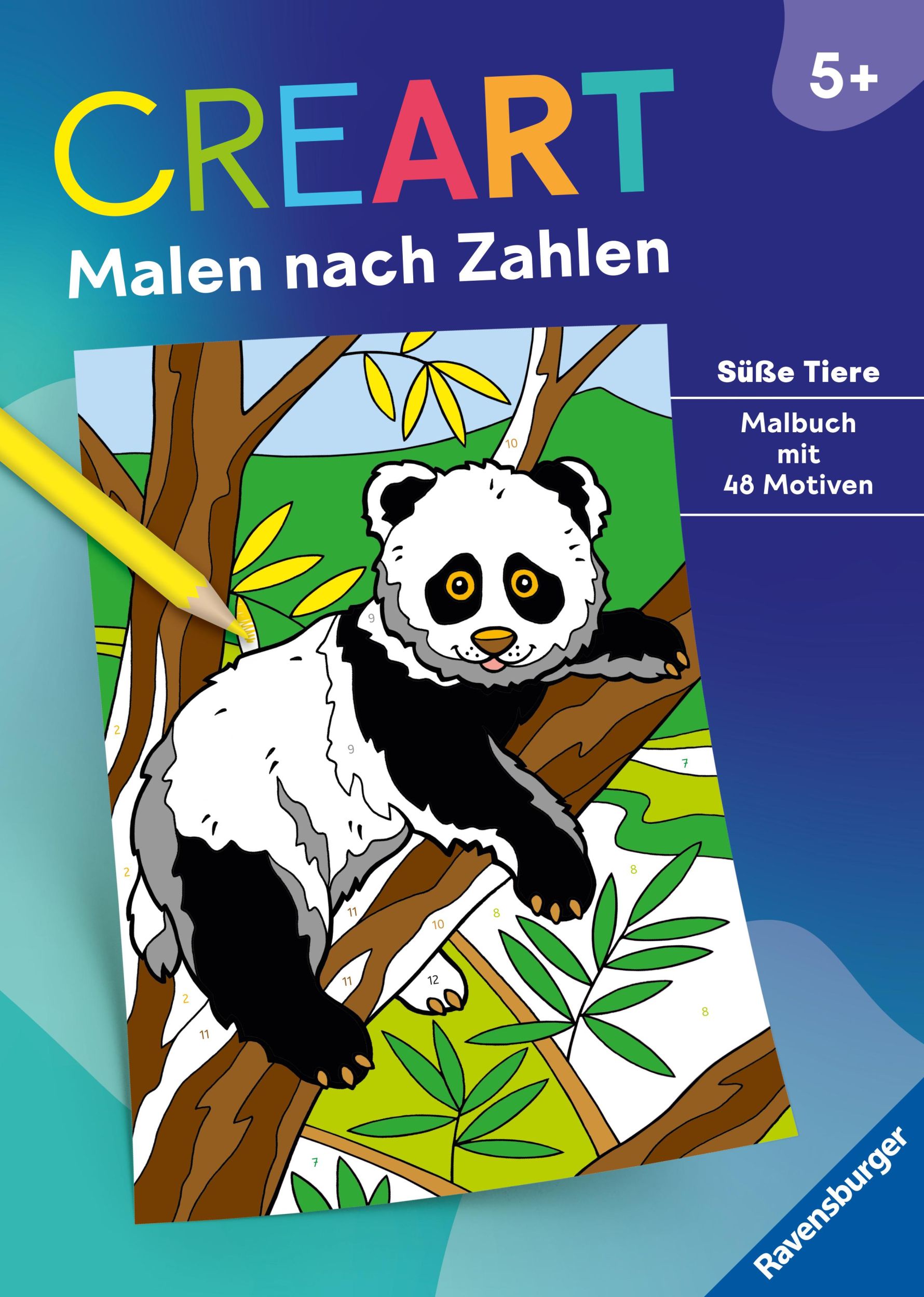 Cover: 9783473488636 | Ravensburger CreArt Malen nach Zahlen ab 5: Süße Tiere, Malbuch, 48...