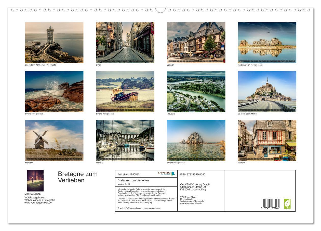 Bild: 9783435261260 | Bretagne zum Verlieben (Wandkalender 2025 DIN A2 quer), CALVENDO...