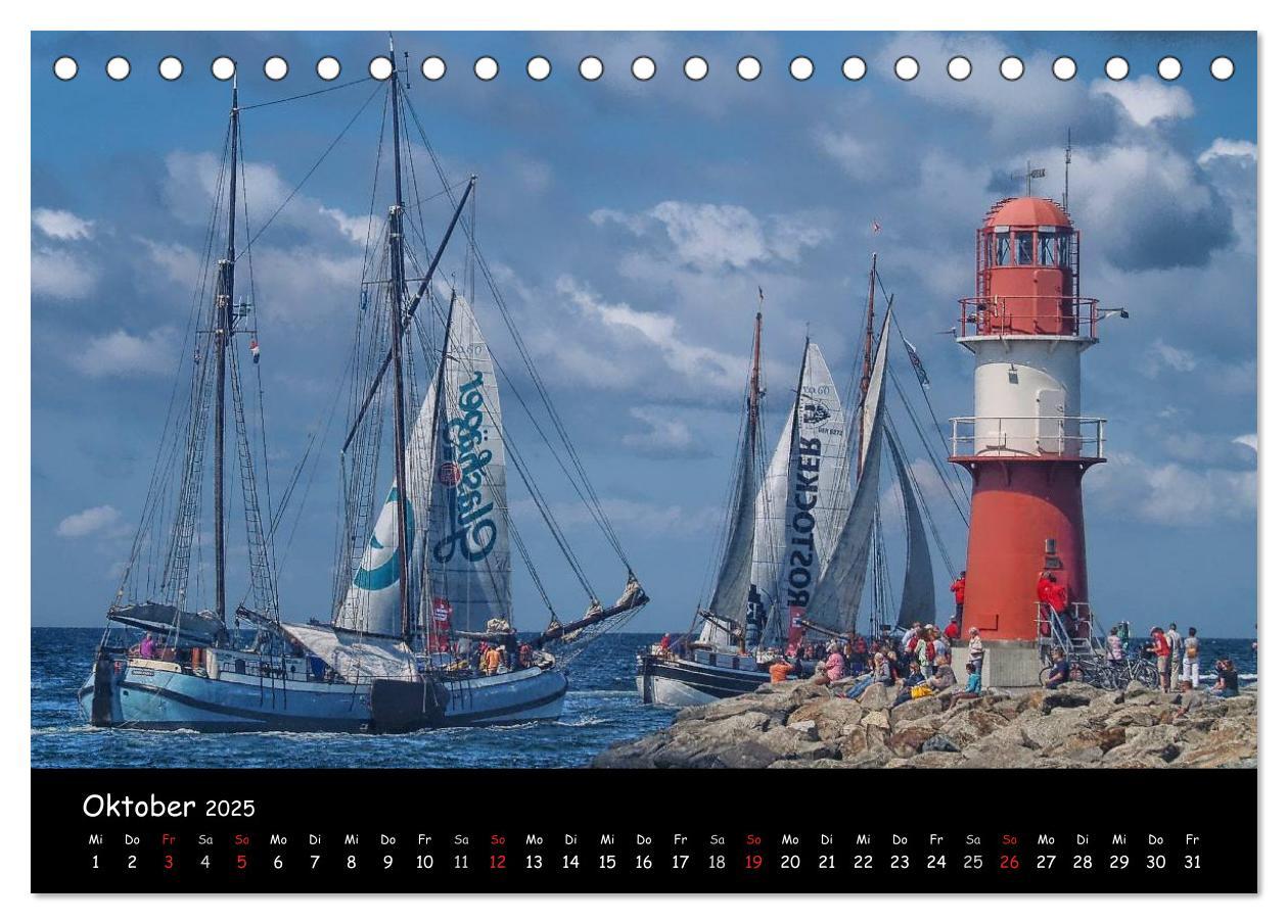 Bild: 9783435764266 | Windjammer vor Warnemünde (Tischkalender 2025 DIN A5 quer),...