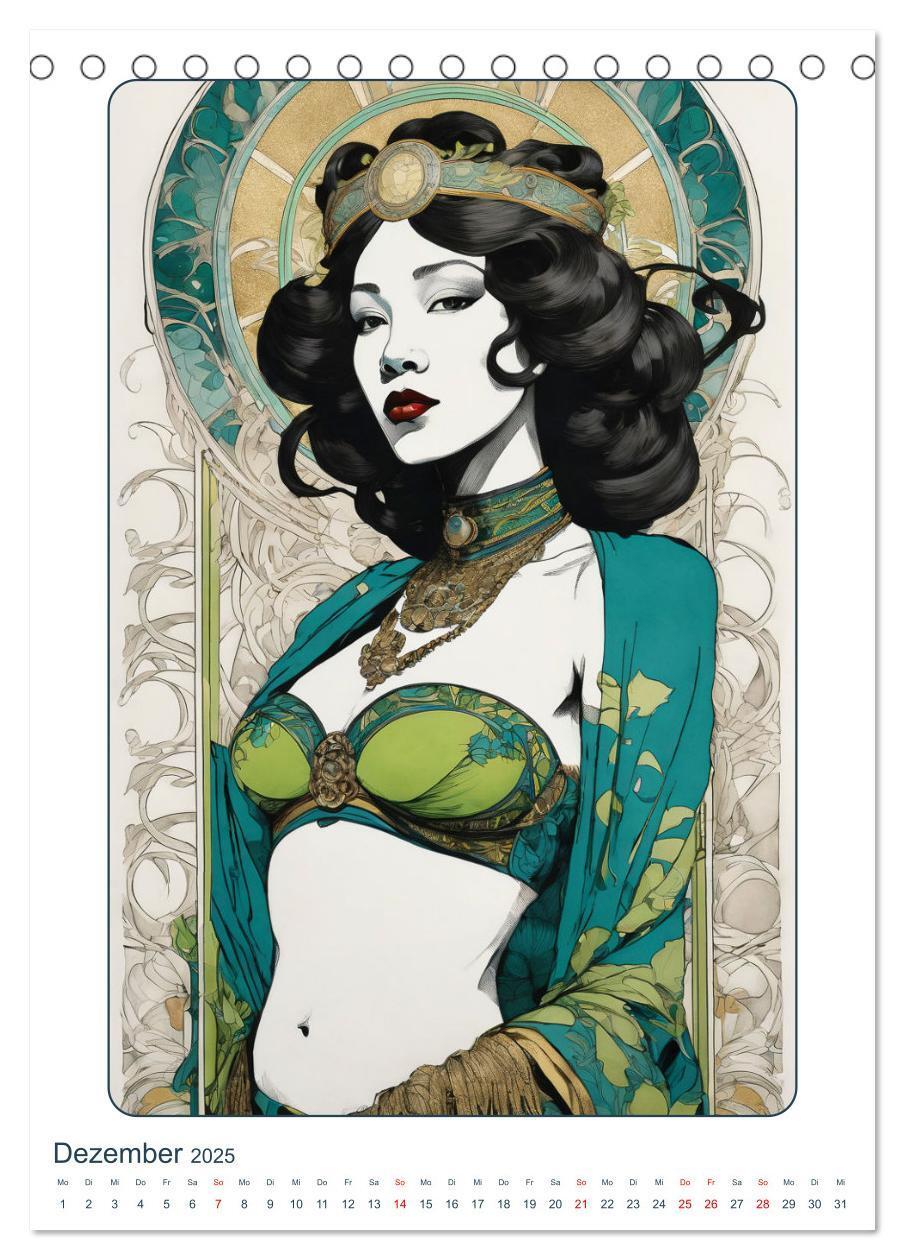 Bild: 9783383801440 | Frauen in Bildern im Art Nouveau-Stil (Tischkalender 2025 DIN A5...