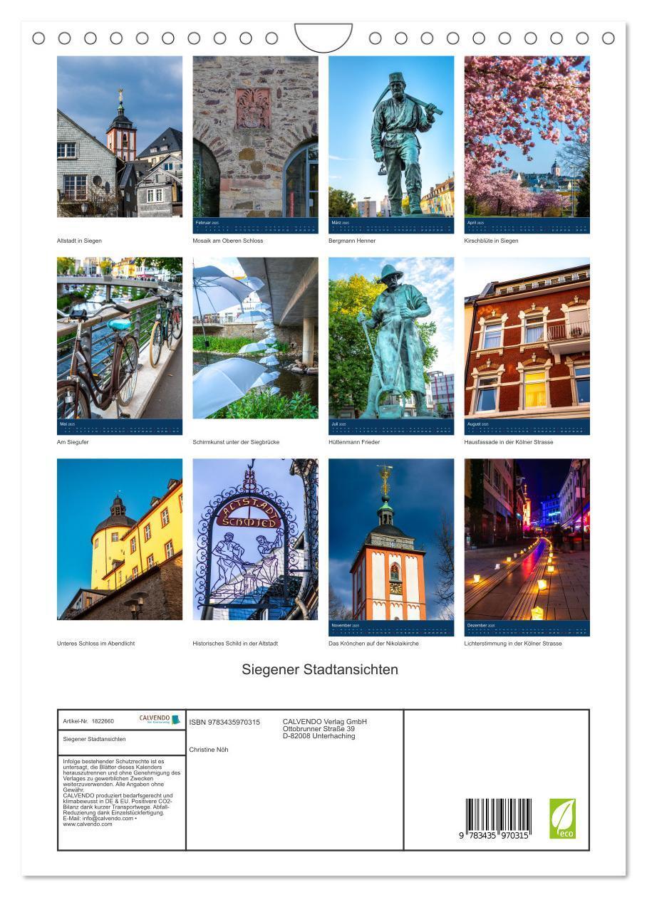 Bild: 9783435970315 | Siegener Stadtansichten (Wandkalender 2025 DIN A4 hoch), CALVENDO...