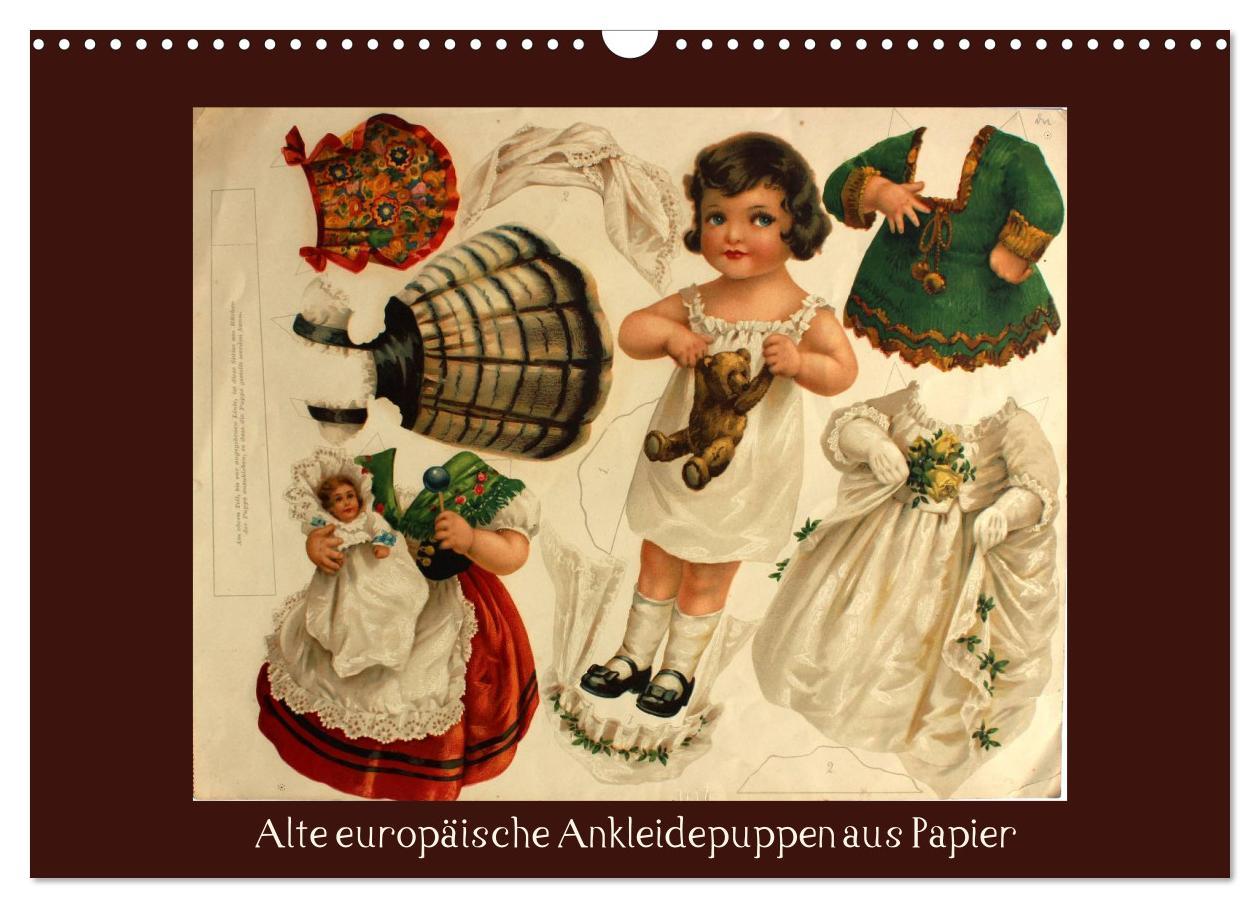 Cover: 9783435700585 | Alte europäische Ankleidepuppen aus Papier (Wandkalender 2025 DIN...