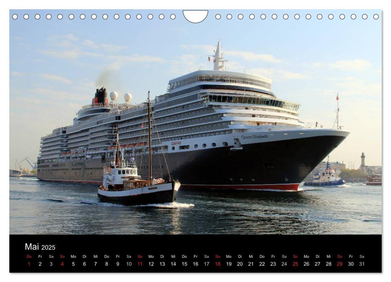 Bild: 9783435809134 | Cruiseliner in Warnemünde (Wandkalender 2025 DIN A4 quer), CALVENDO...