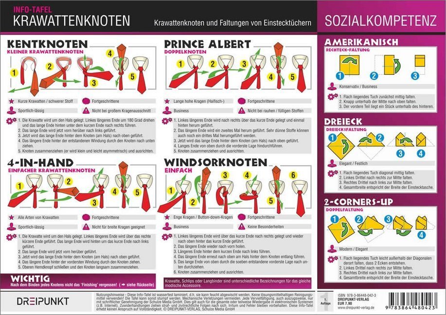 Cover: 9783864480423 | Krawattenknoten, Info-Tafel | Michael Schulze | Stück | Laminiert