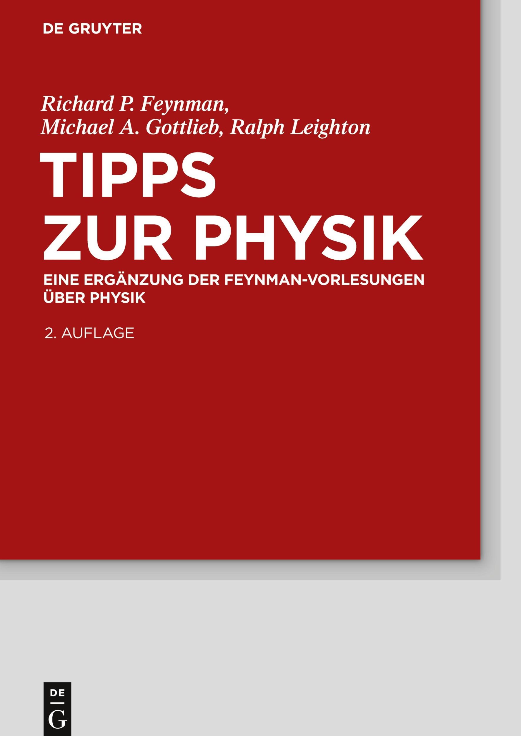 Cover: 9783110347654 | Tipps zur Physik | Eine Ergänzung | Richard P. Feynman (u. a.) | Buch