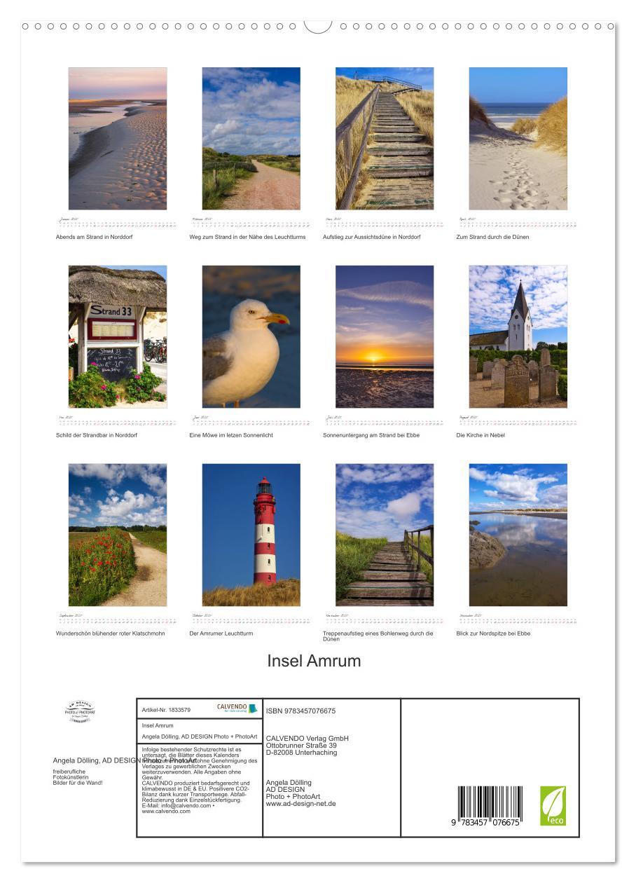 Bild: 9783457076675 | Insel Amrum (hochwertiger Premium Wandkalender 2025 DIN A2 hoch),...