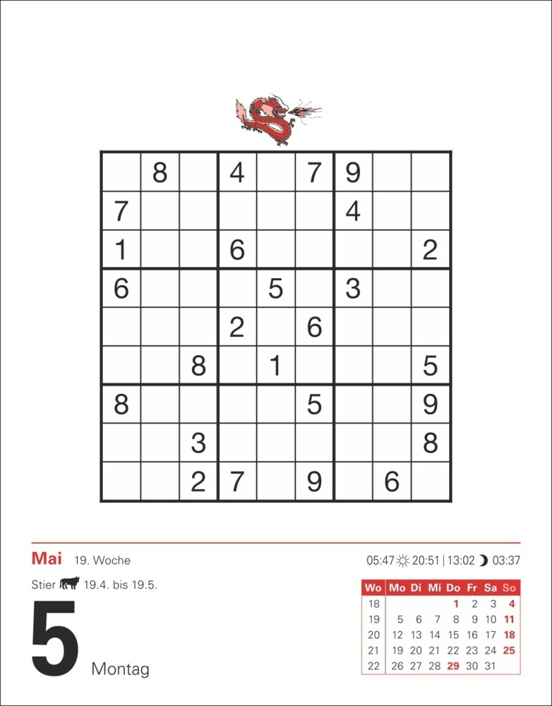 Bild: 9783840033926 | Sudoku Tagesabreißkalender 2025 - Das Kult-Rätsel aus Japan | Krüger