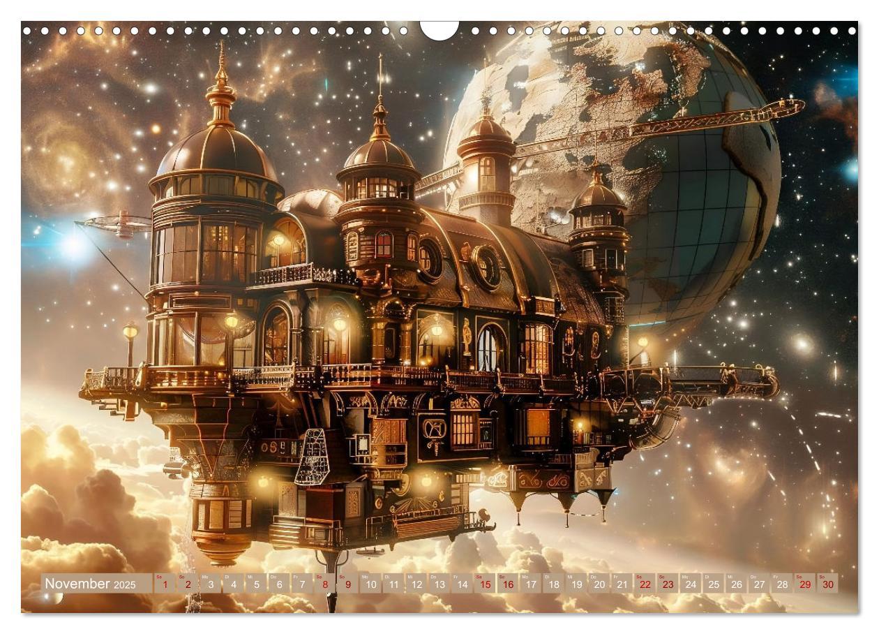 Bild: 9783435652204 | Steampunk im Weltall (Wandkalender 2025 DIN A3 quer), CALVENDO...