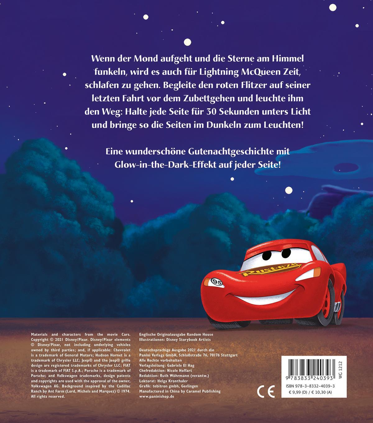 Rückseite: 9783833240393 | Disney PIXAR Cars: Gute Nacht, Lightning McQueen! | Buch | 12 S.