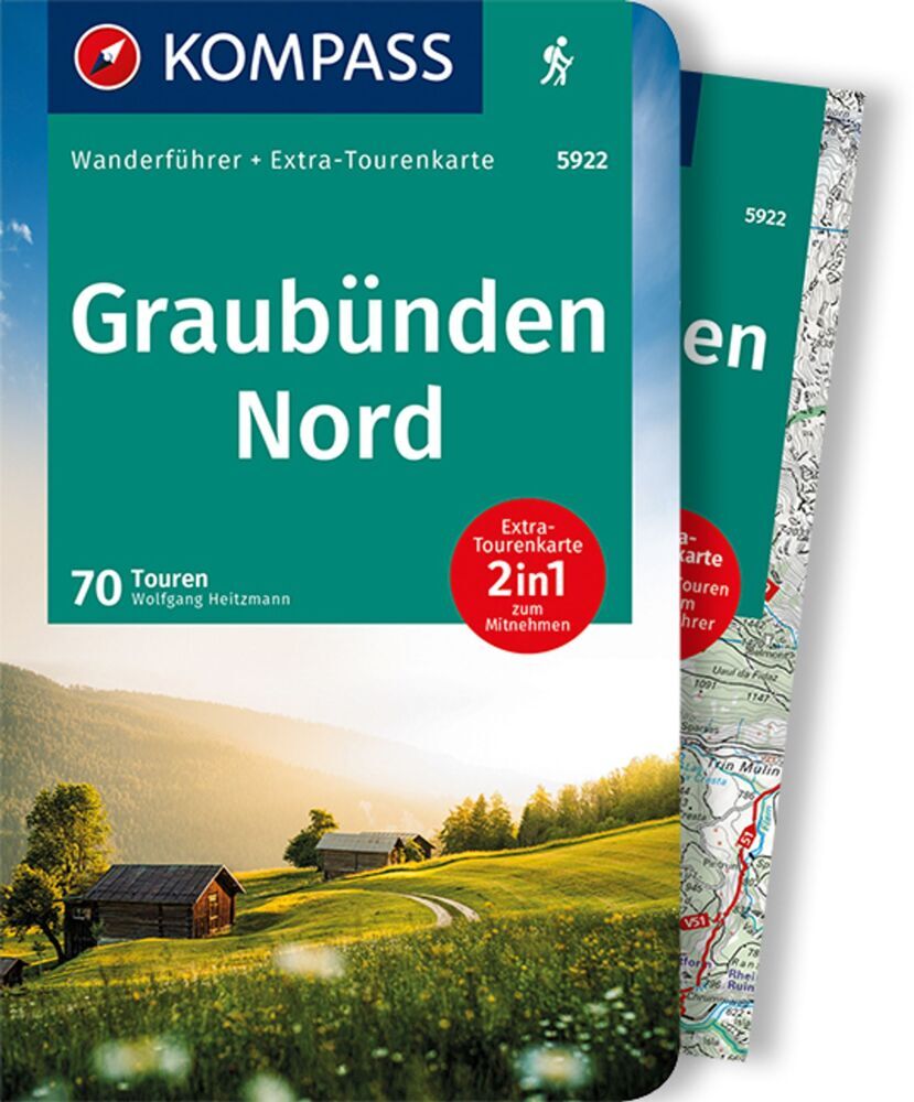 Cover: 9783991211358 | KOMPASS Wanderführer Graubünden Nord, 70 Touren mit Extra-Tourenkarte