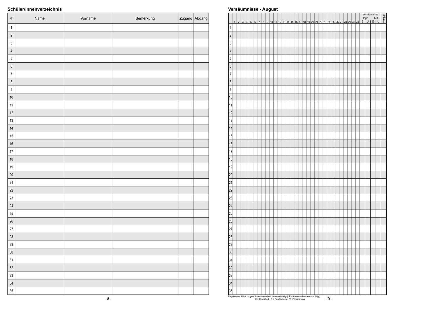 Bild: 4260094452413 | Klassenbuch "Standard", Umschlagfarbe: blau | für alle Schulformen