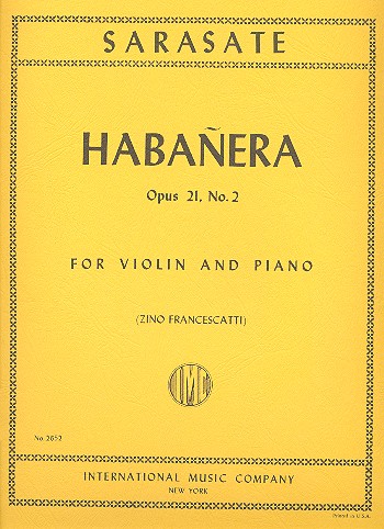 Cover: 9790220420535 | Habanera Op. 21 N. 2 (Francescatti) | Pablo de Sarasate | Buch