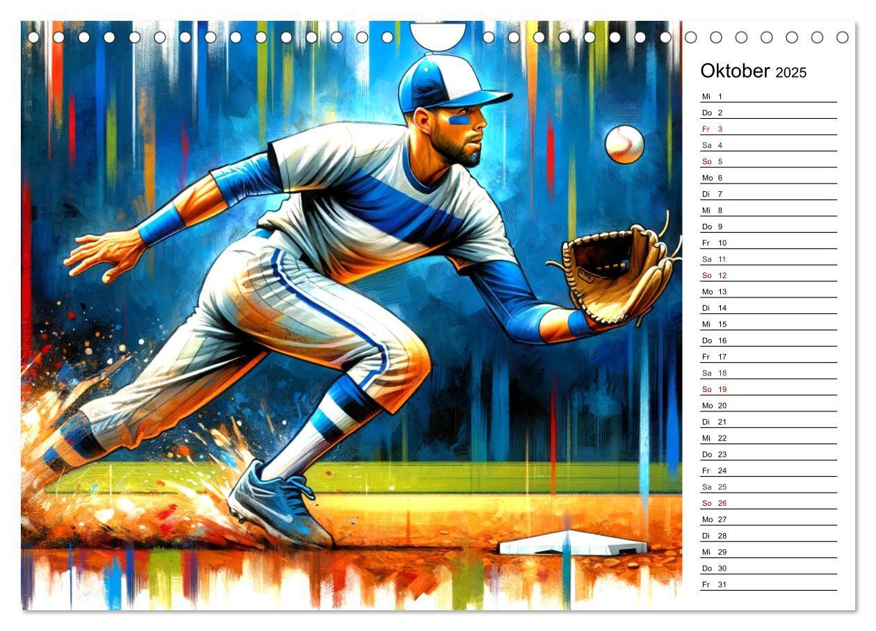 Bild: 9783383776366 | Baseball Acryl - Zwischen Realität und KI Visionen (Wandkalender...