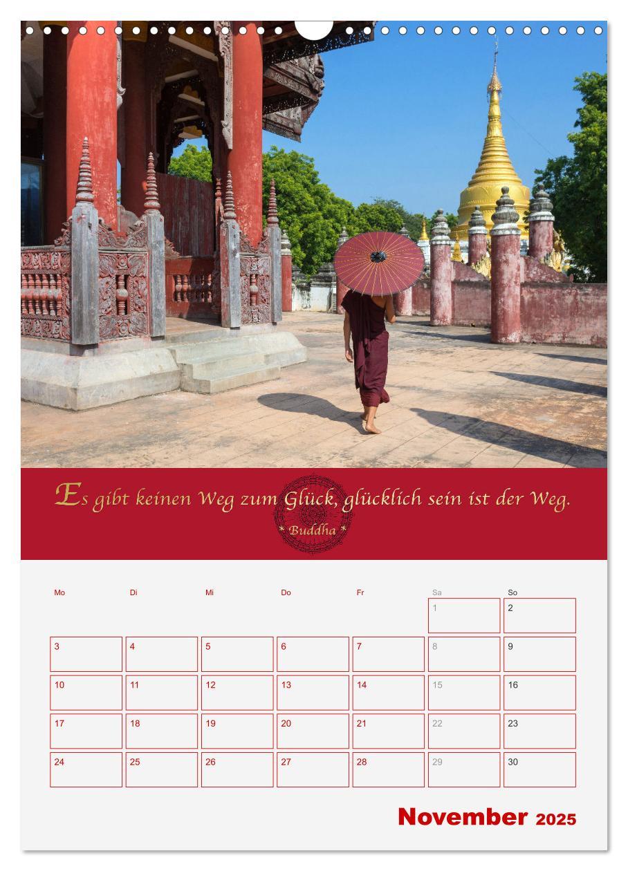 Bild: 9783435927395 | Buddhistische Weisheiten - DER ROTE SCHIRM (Wandkalender 2025 DIN...