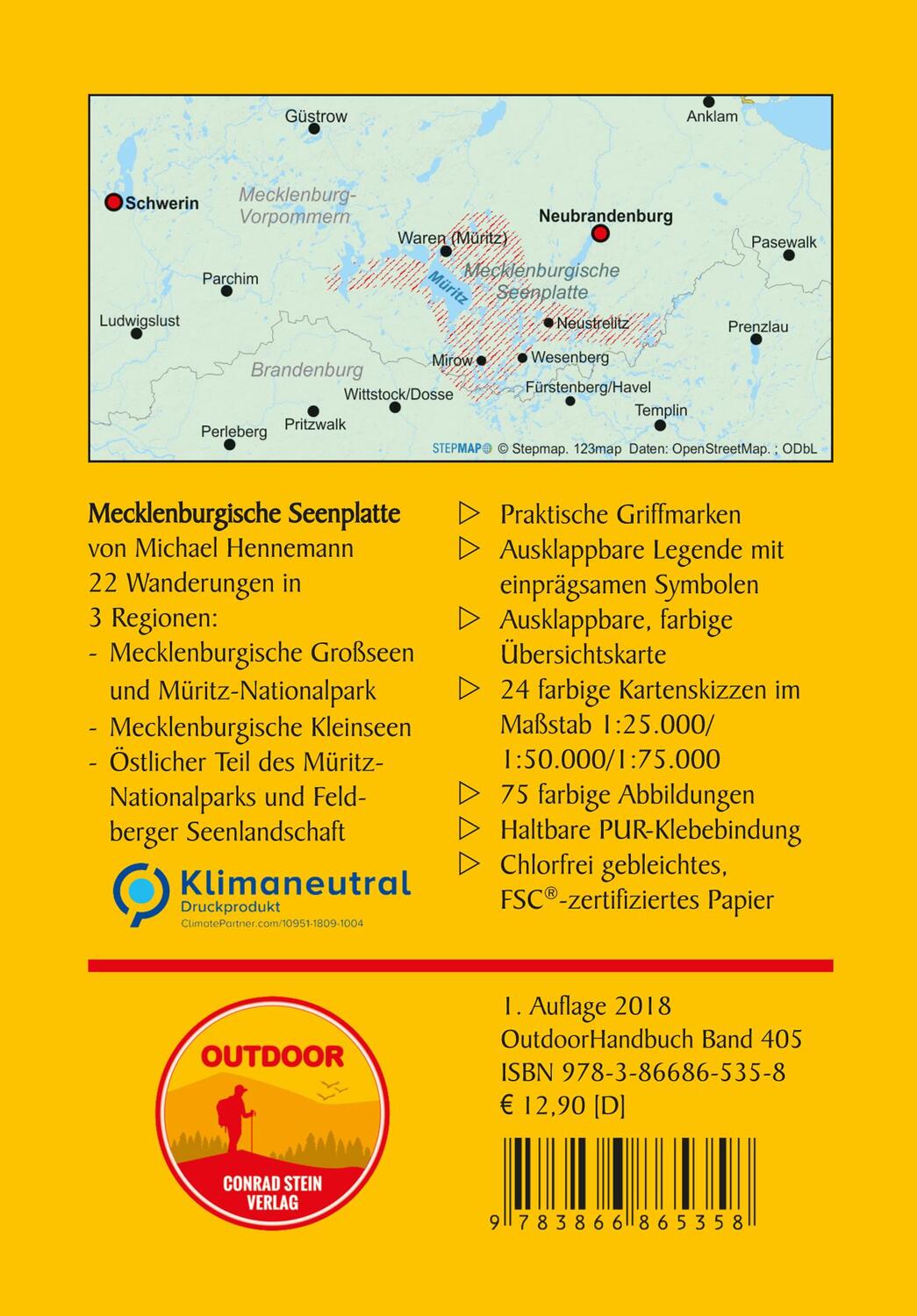 Rückseite: 9783866865358 | Mecklenburgische Seenplatte | 22 Wanderungen im Land der tausend Seen