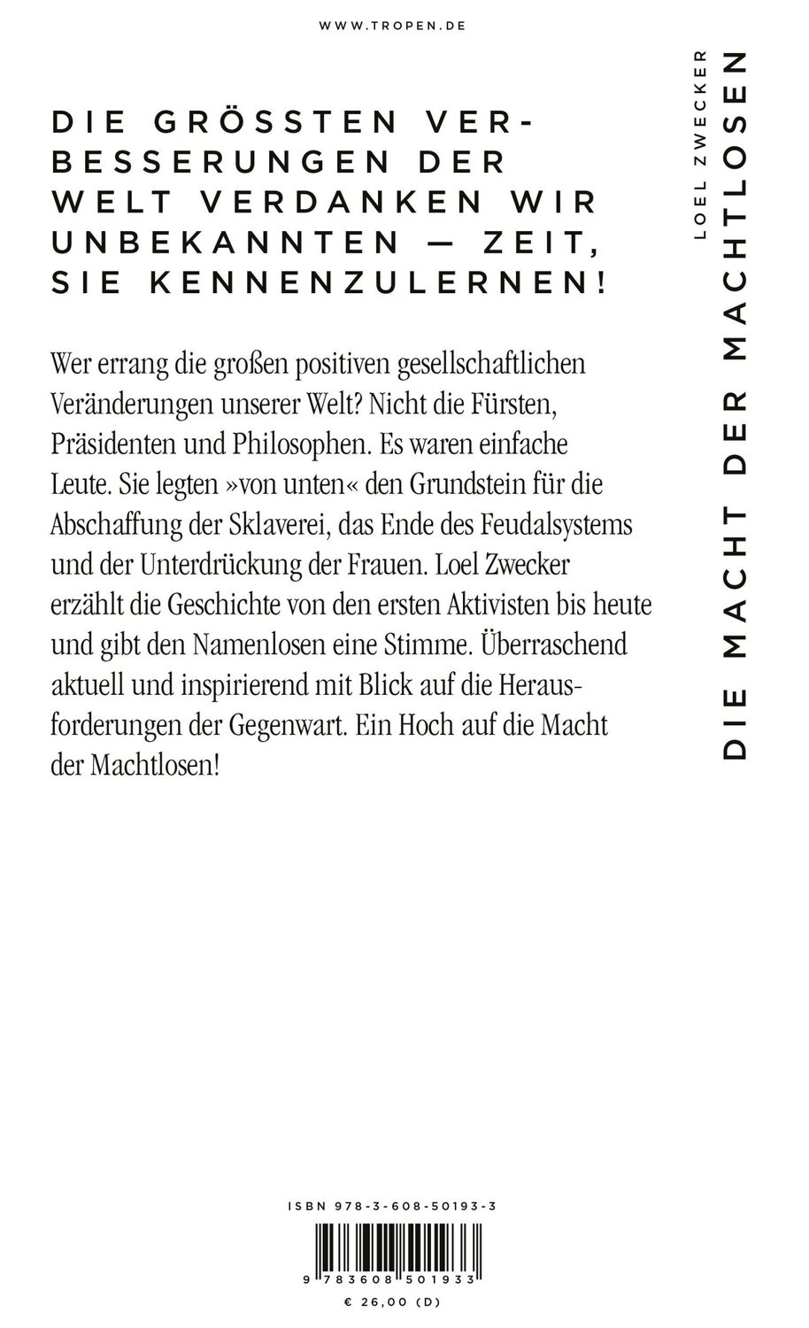 Rückseite: 9783608501933 | Die Macht der Machtlosen | Eine Geschichte von unten | Loel Zwecker