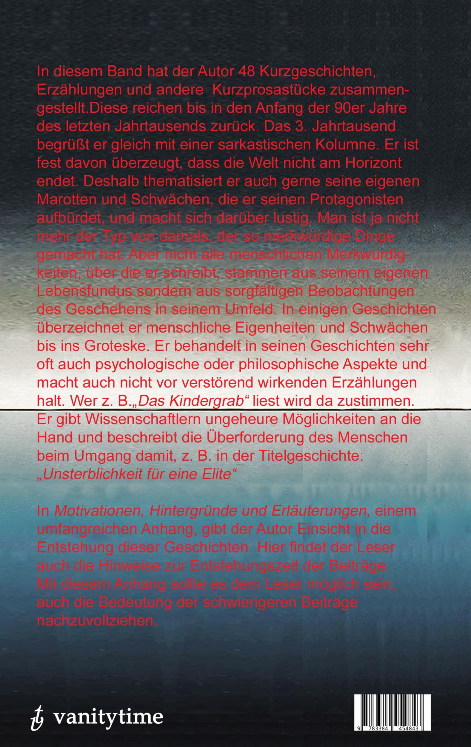 Rückseite: 9783384454843 | Unsterblichkeit für eine Elite | Kurzgeschichten | Erich Romberg