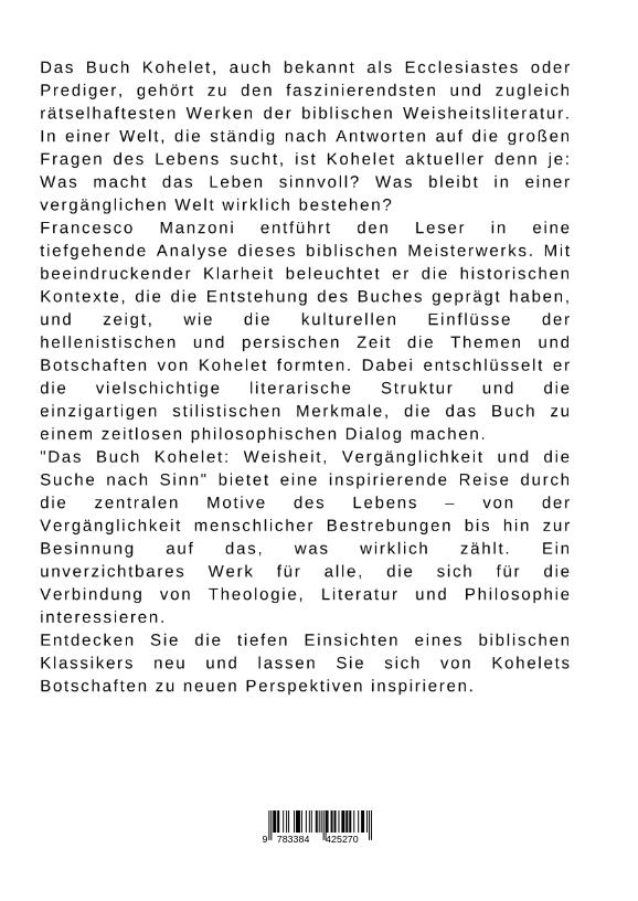 Rückseite: 9783384425270 | Das Buch Kohelet: Weisheit, Vergänglichkeit und die Suche nach Sinn