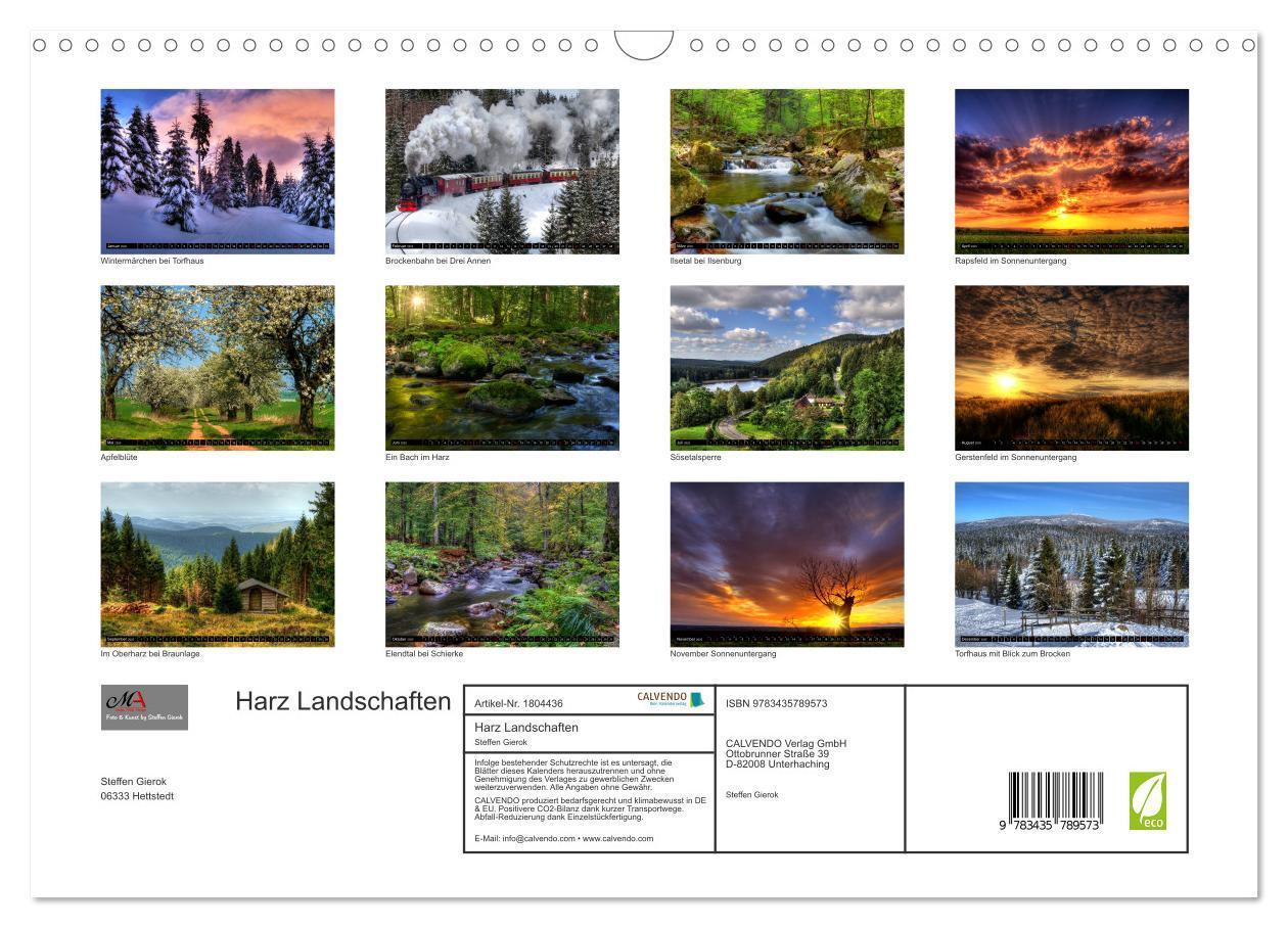 Bild: 9783435789573 | Harz Landschaften (Wandkalender 2025 DIN A3 quer), CALVENDO...