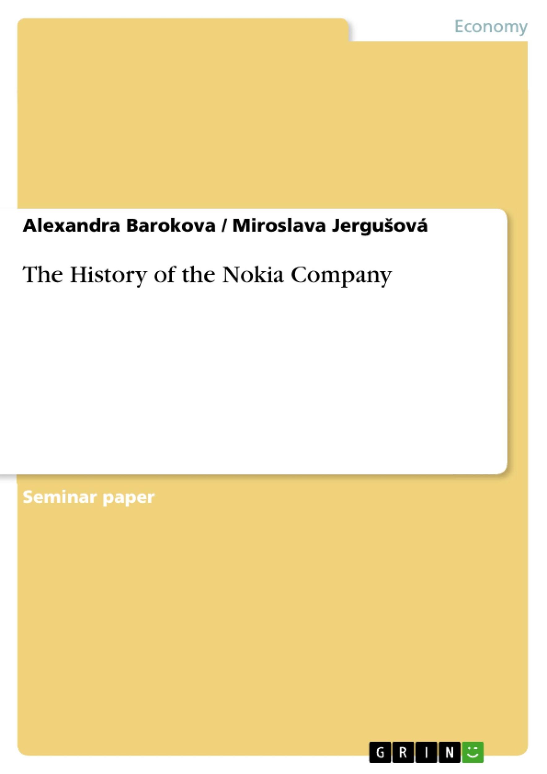 Cover: 9783668299115 | The History of the Nokia Company | Miroslava Jergu¿ová (u. a.) | Buch