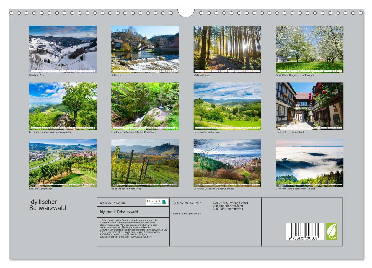 Bild: 9783435207831 | Idyllischer Schwarzwald (Wandkalender 2025 DIN A3 quer), CALVENDO...