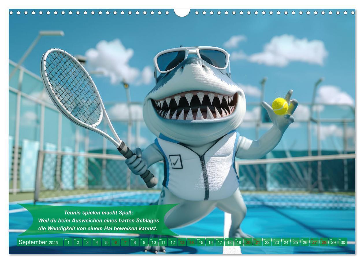 Bild: 9783457180495 | Der tierisch lustige Tennis-Kalender (Wandkalender 2025 DIN A3...