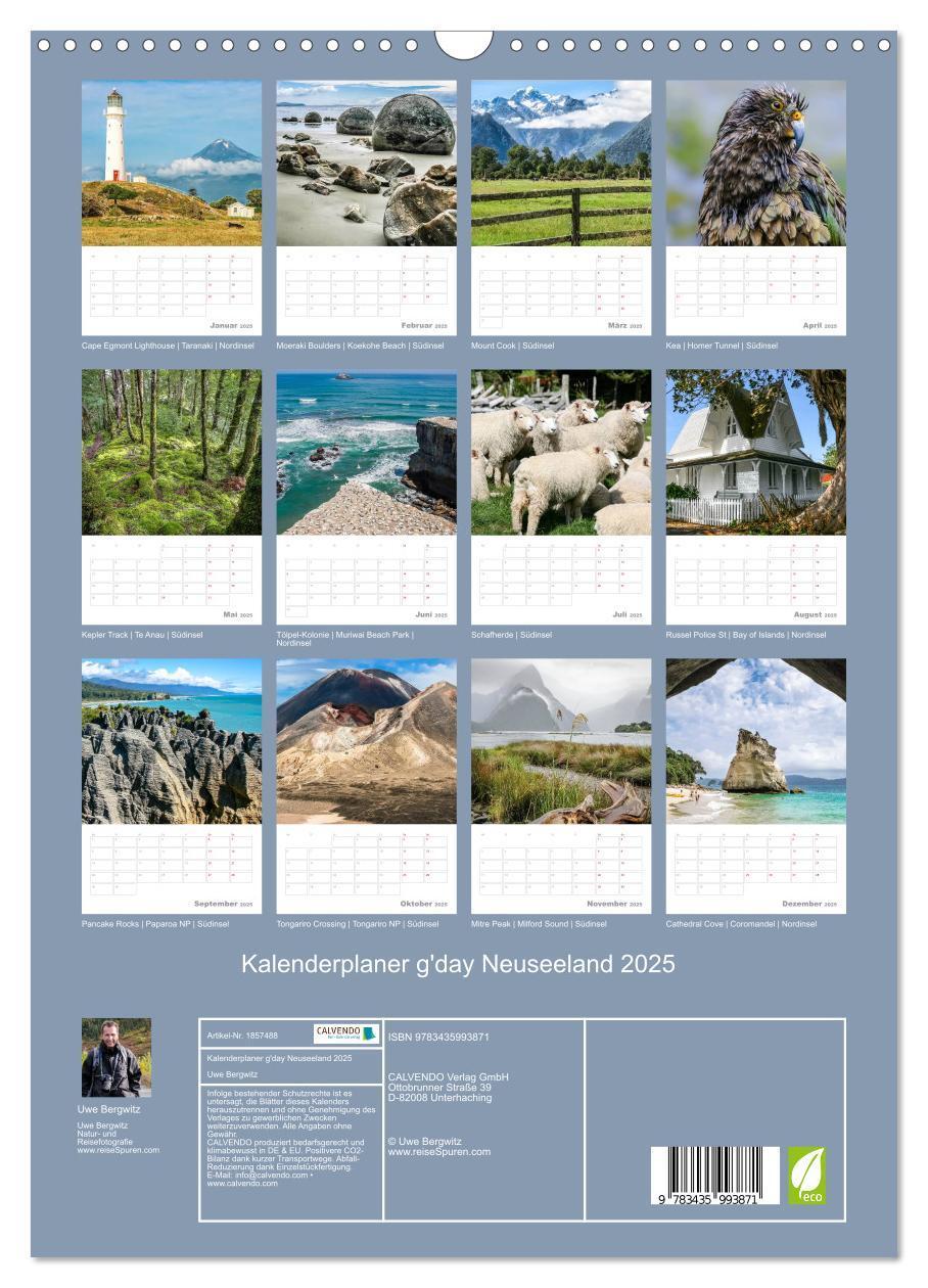 Bild: 9783435993871 | Kalenderplaner g'day Neuseeland 2025 (Wandkalender 2025 DIN A3...