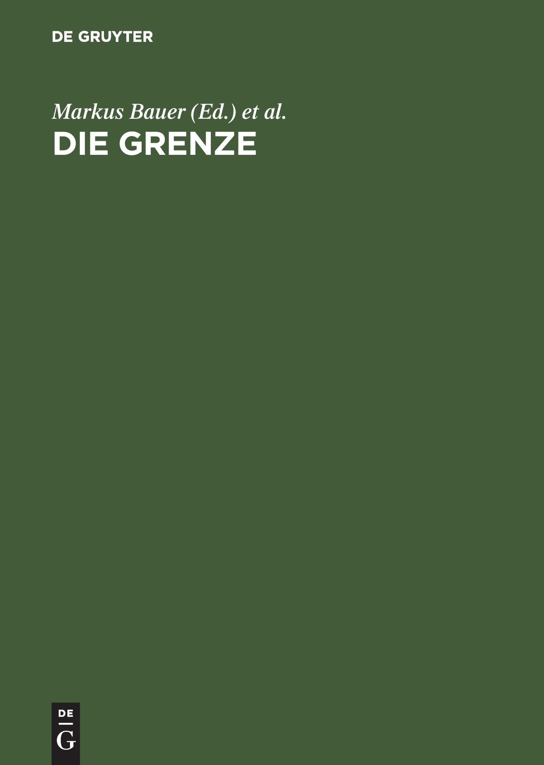 Cover: 9783050029528 | Die Grenze | Begriff und Inszenierung | Thomas Rahn (u. a.) | Buch