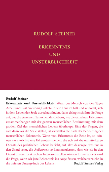 Cover: 9783727406928 | Erkenntnis und Unsterblichkeit | Rudolf Steiner | Buch | 335 S. | 2013