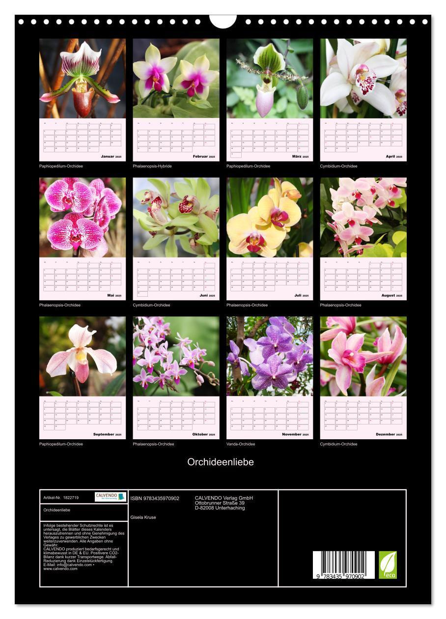 Bild: 9783435970902 | Orchideenliebe (Wandkalender 2025 DIN A3 hoch), CALVENDO...