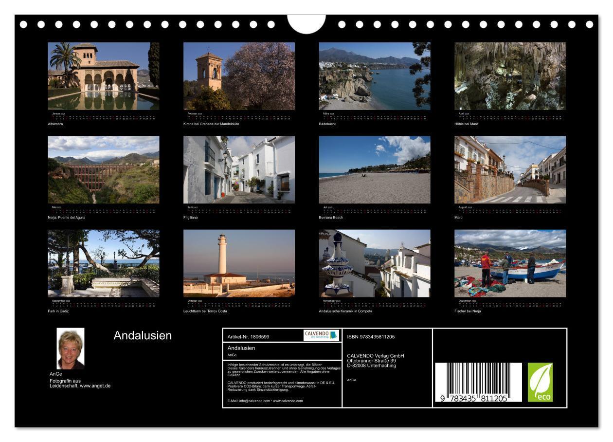 Bild: 9783435811205 | Andalusien (Wandkalender 2025 DIN A4 quer), CALVENDO Monatskalender