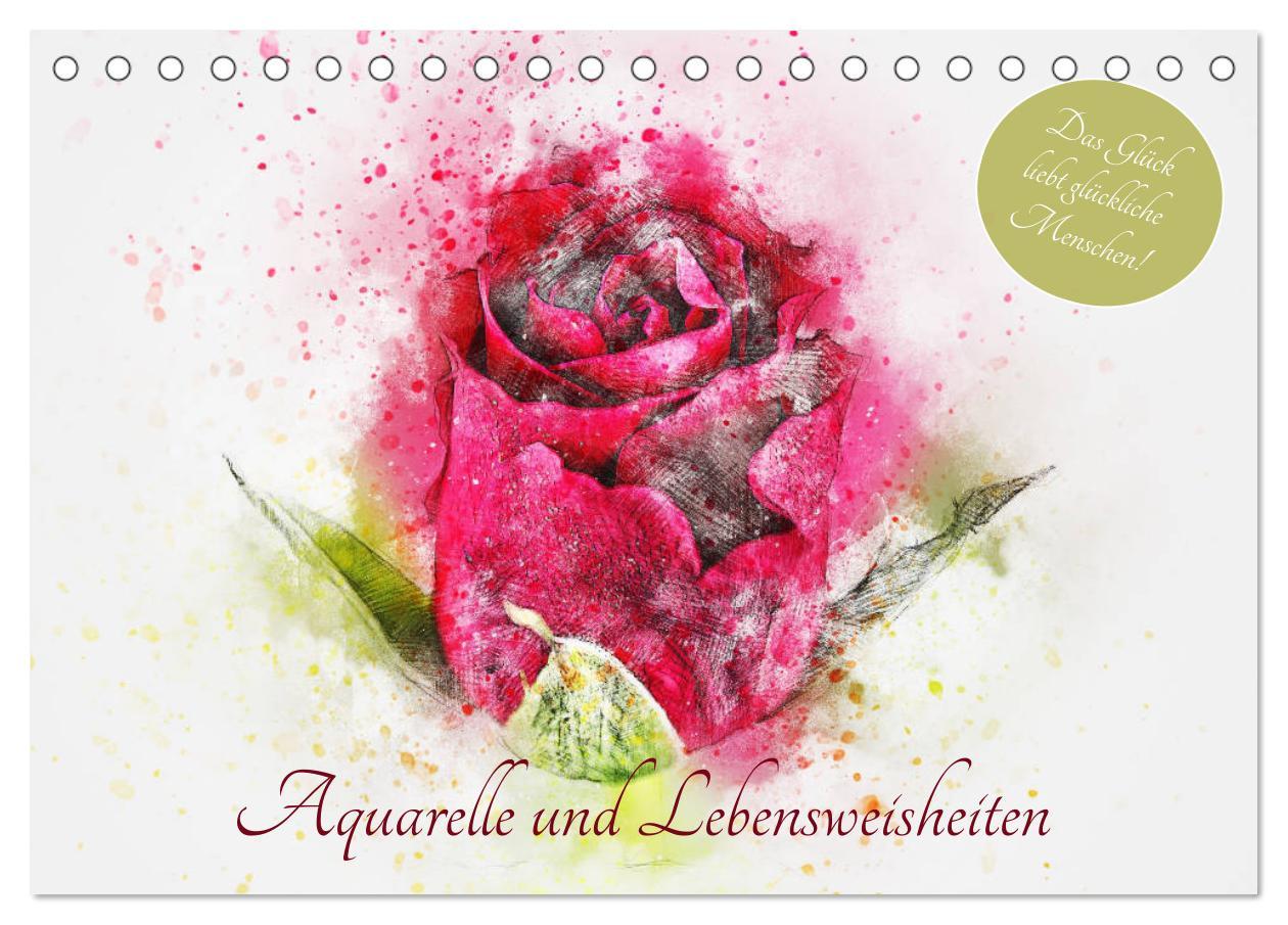 Cover: 9783435182589 | Aquarelle und Lebensweisheiten (Tischkalender 2025 DIN A5 quer),...