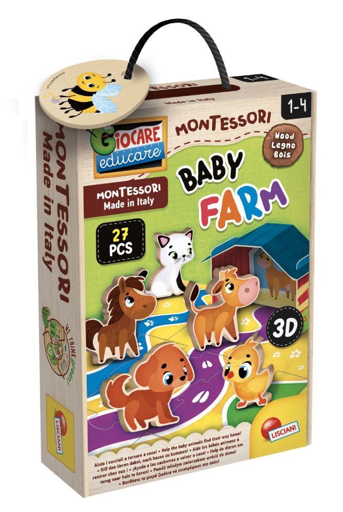 Cover: 8008324096886 | MONTESSORI Holz Baby Bauernhof | Spiel | Kartonschachtel | 96886