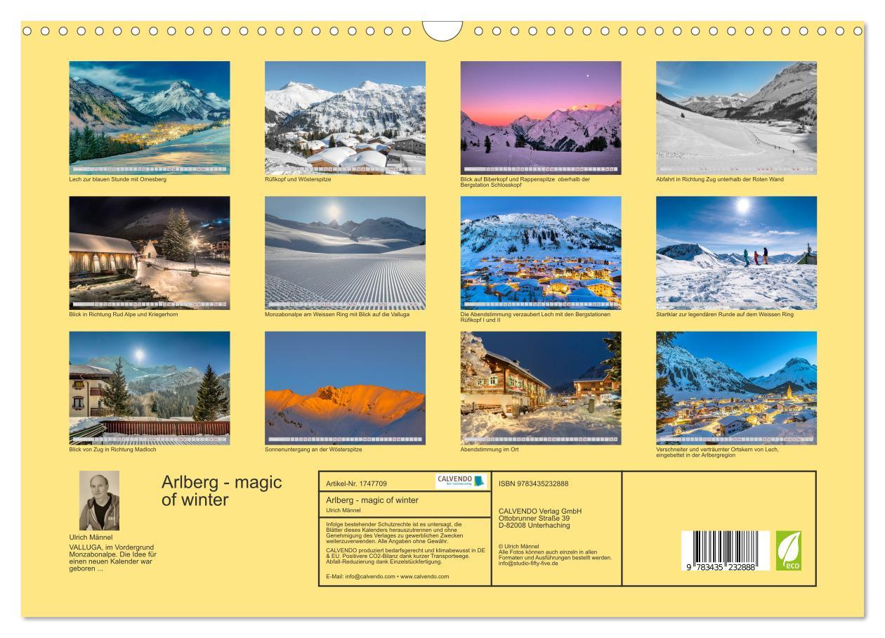 Bild: 9783435232888 | Arlberg - magic of winter (Wandkalender 2025 DIN A3 quer), CALVENDO...