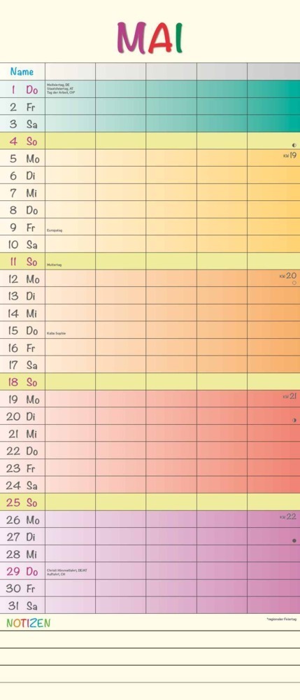 Bild: 4251732341374 | Regenbogen XL 2025 Familienplaner XL - Familienkalender -...