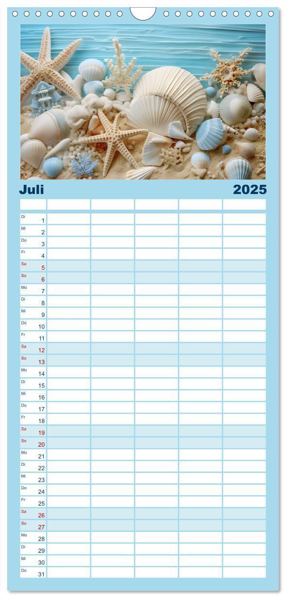 Bild: 9783457090787 | Familienplaner 2025 - Meeresträume mit 5 Spalten (Wandkalender, 21...