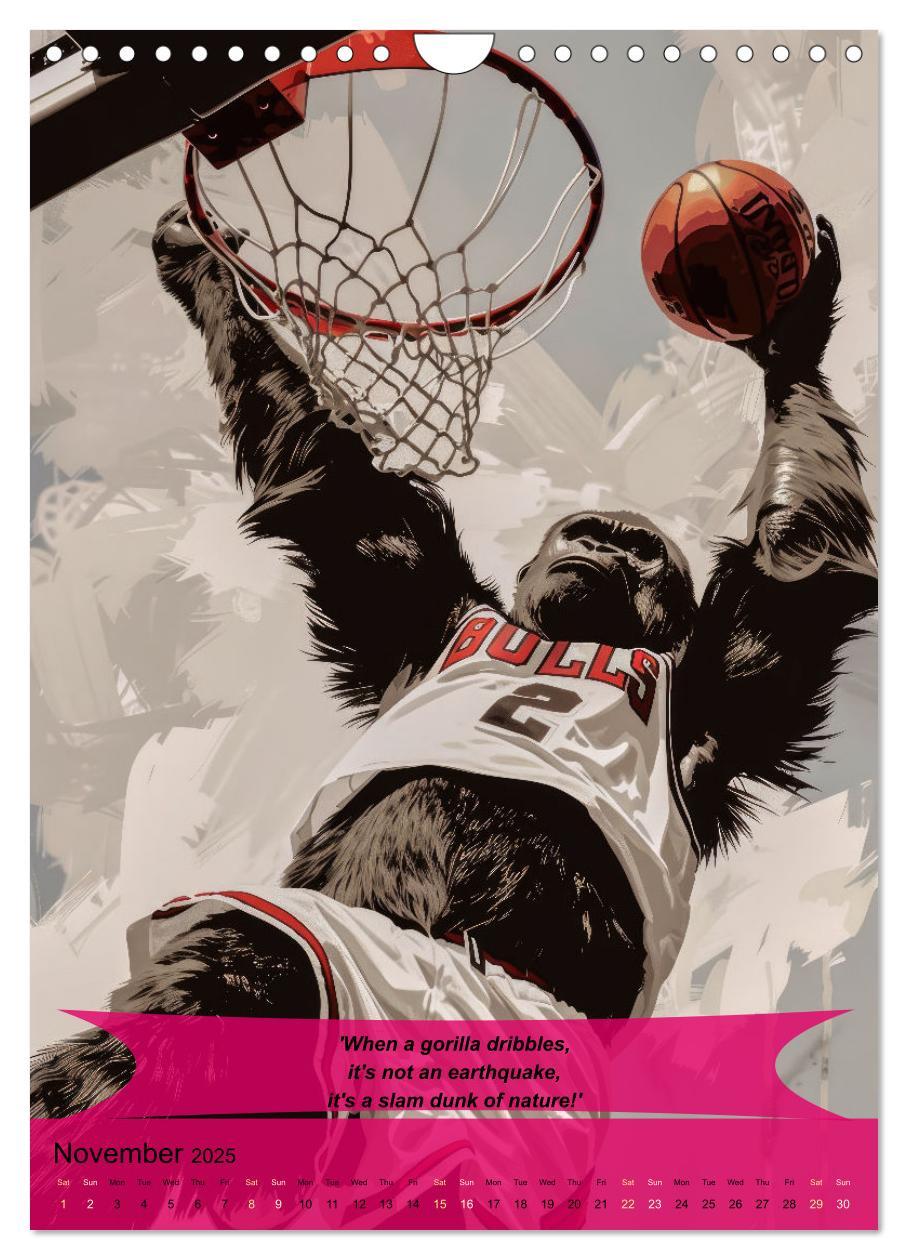 Bild: 9781325986385 | Basketball with funny animals (Wall Calendar 2025 DIN A4 portrait),...