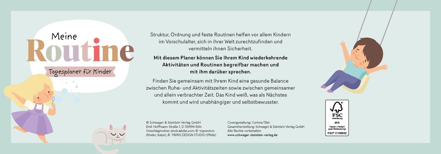 Rückseite: 9783849945718 | Meine Routine - Tagesplaner für Kinder | Schwager &amp; Steinlein Verlag