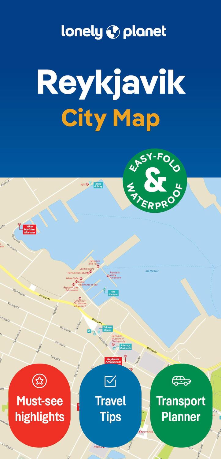 Cover: 9781787016347 | Lonely Planet Reykjavik City Map | (Land-)Karte | Englisch | 2024