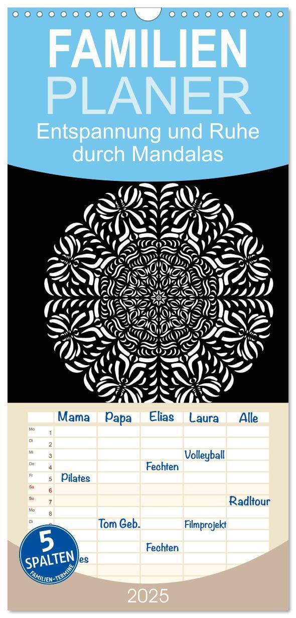 Cover: 9783457125762 | Familienplaner 2025 - Entspannung und Ruhe durch Mandalas mit 5...