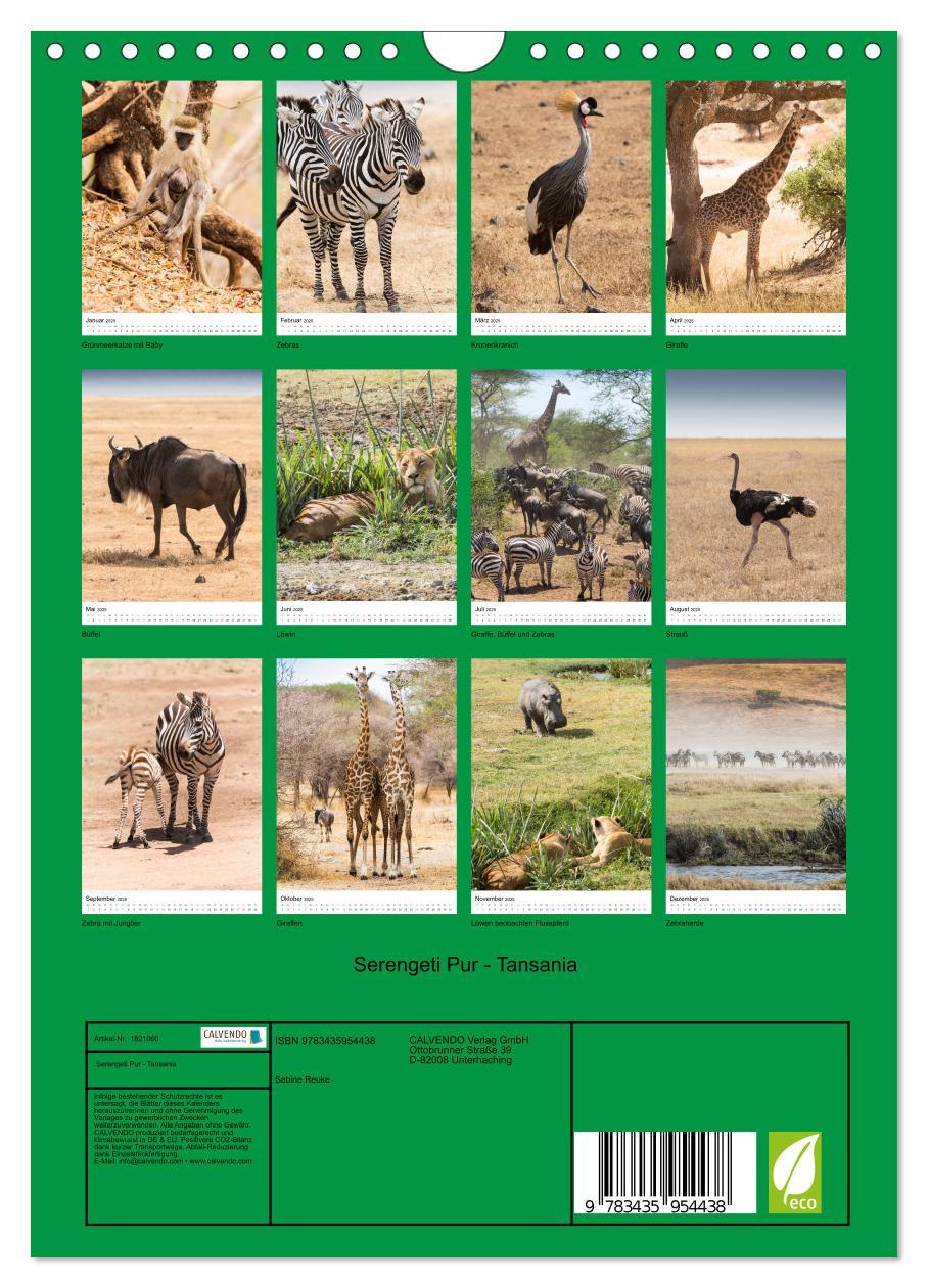 Bild: 9783435954438 | Serengeti Pur - Tansania (Wandkalender 2025 DIN A4 hoch), CALVENDO...