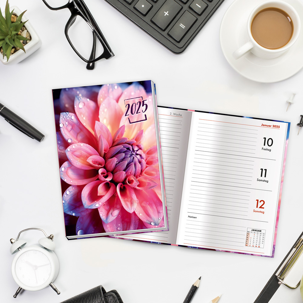 Bild: 4251901507013 | Trötsch Taschenkalender A6 Flowers 2025 | Wochenkalender | KG | 136 S.