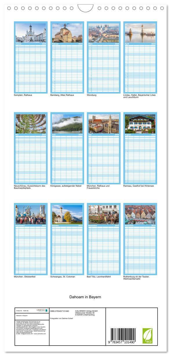 Bild: 9783457101490 | Familienplaner 2025 - Dahoam in Bayern mit 5 Spalten (Wandkalender,...