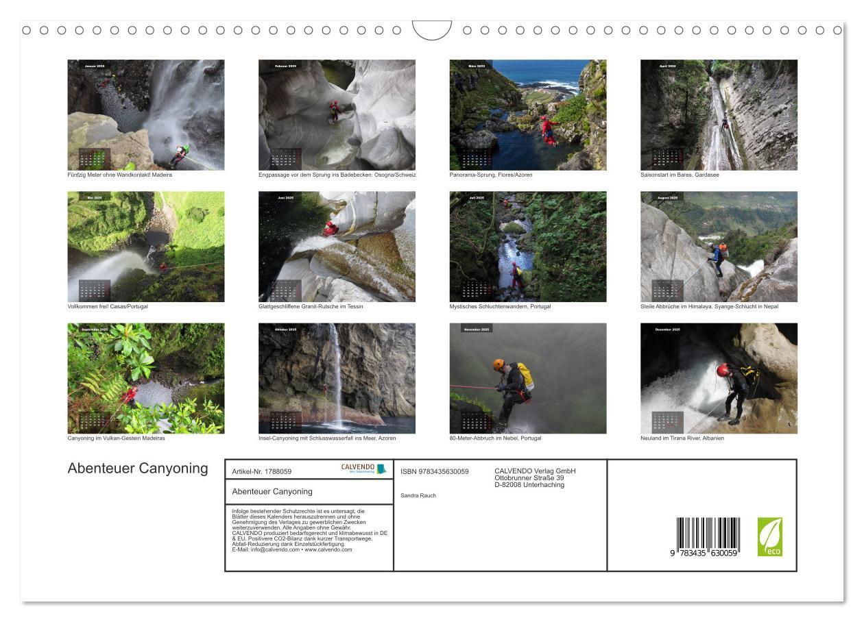 Bild: 9783435630059 | Abenteuer Canyoning (Wandkalender 2025 DIN A3 quer), CALVENDO...