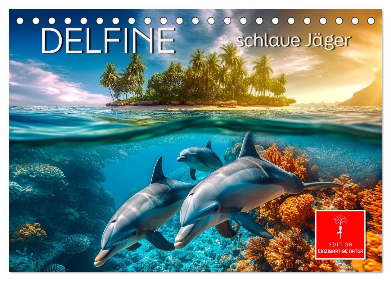 Cover: 9783383782251 | Delfine - schlaue Jäger (Tischkalender 2025 DIN A5 quer), CALVENDO...