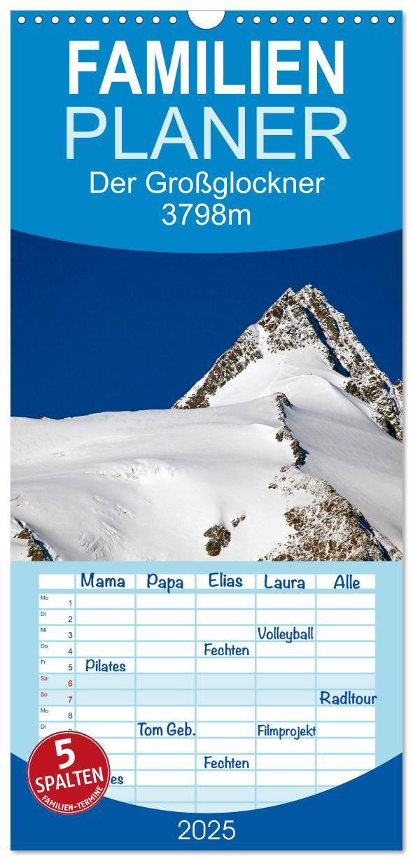 Cover: 9783457106167 | Familienplaner 2025 - Der Großglockner 3798m mit 5 Spalten...