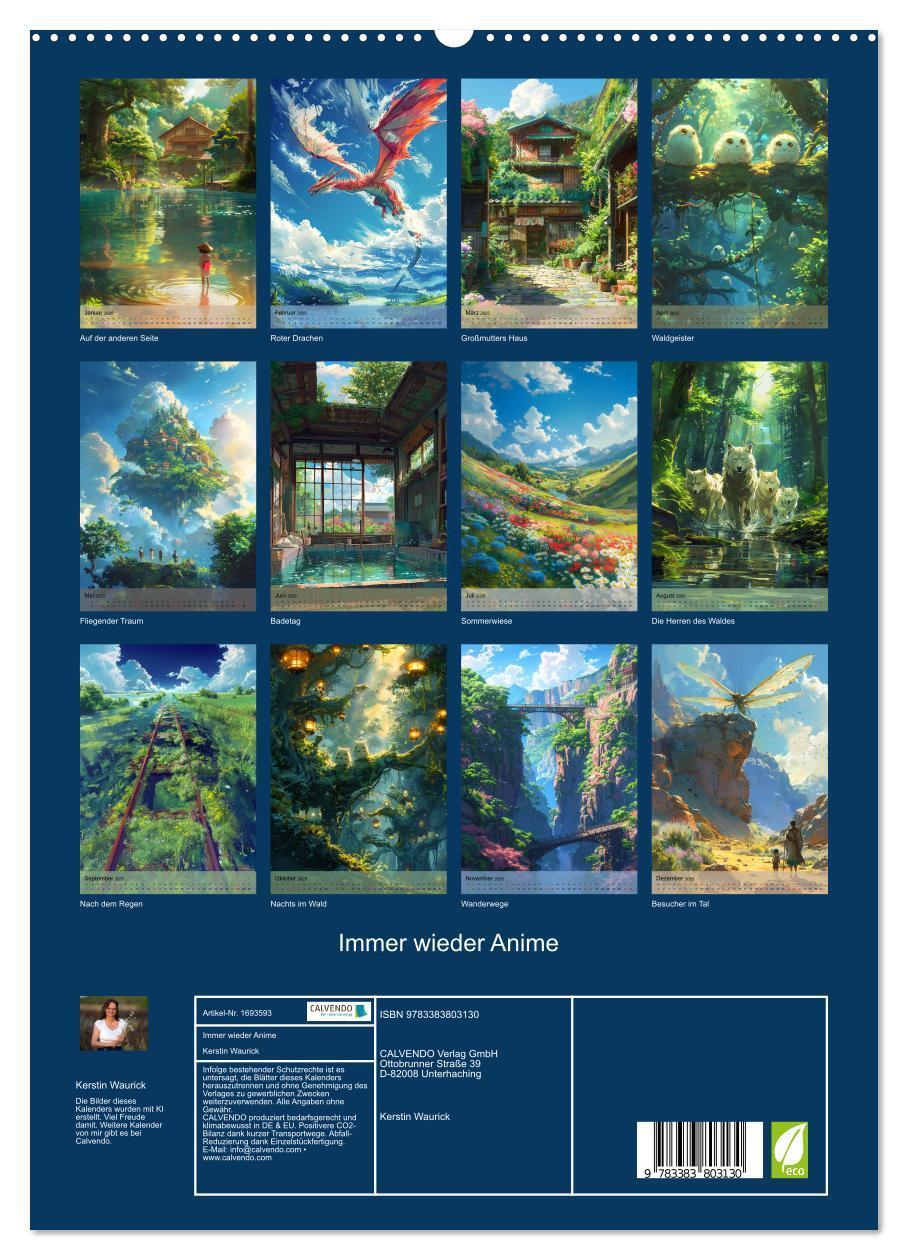 Bild: 9783383803130 | Immer wieder Anime (hochwertiger Premium Wandkalender 2025 DIN A2...