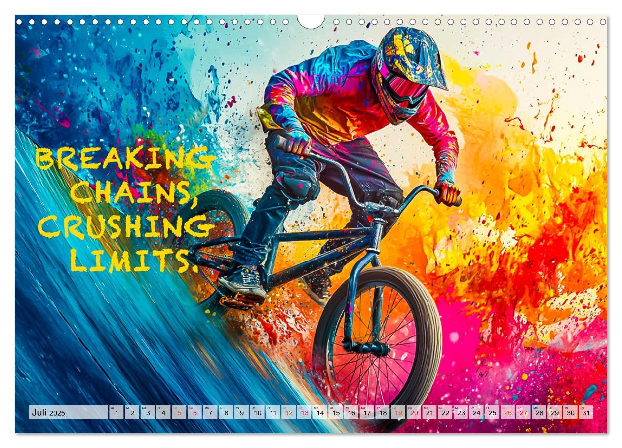 Bild: 9783457184851 | BMX - Coole Slogans (Wandkalender 2025 DIN A3 quer), CALVENDO...